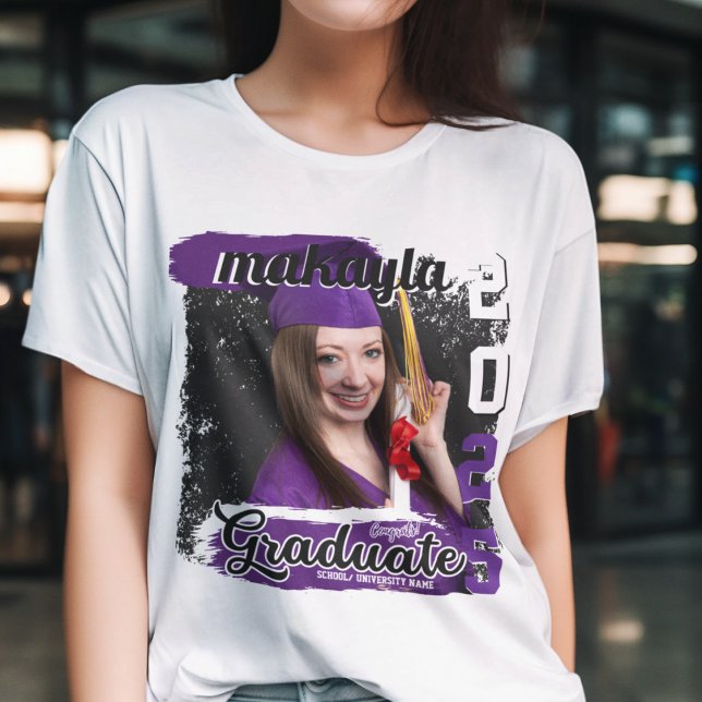 Cute Family Graduation Personalised Photo and Name T-Shirt (Creator Uploaded)