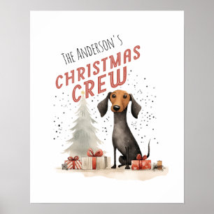 Cute Family Name Christmas Crew  Poster