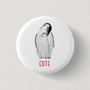 Cute family of emperor penguins T-Shirt 3 Cm Round Badge
