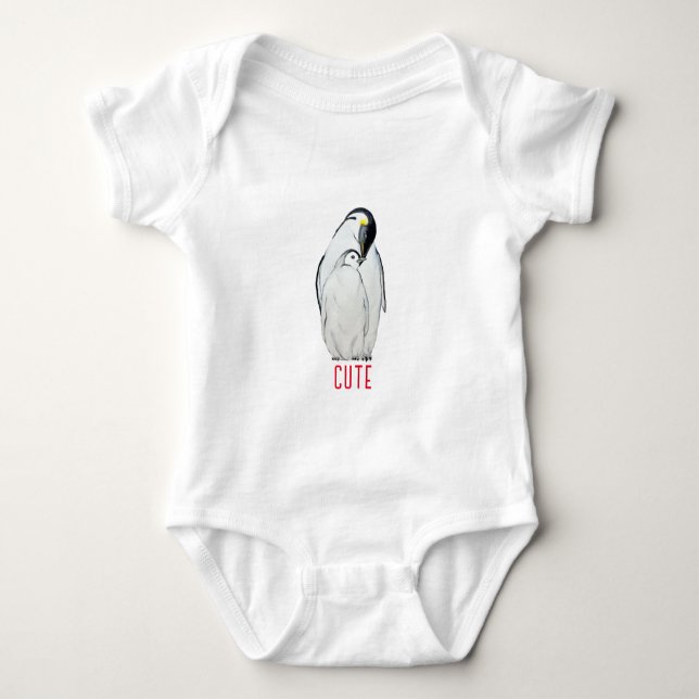 Cute family of emperor penguins T-Shirt Baby Bodysuit (Front)