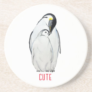 Cute family of emperor penguins T-Shirt Coaster