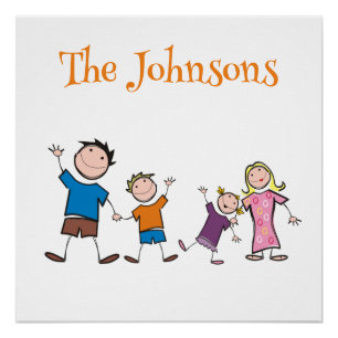 Cute Family Of Four Poster