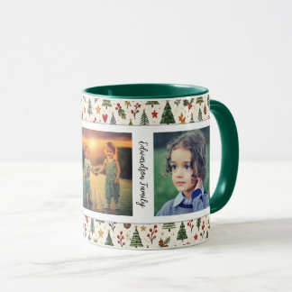 Cute family photo collage Merry Christmas Mug
