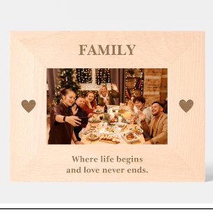 Cute Family Quote Heart Custom Wood Frames