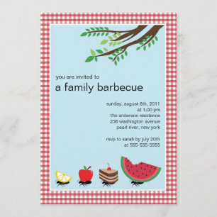 CUTE Family Summer BBQ Party Invitation
