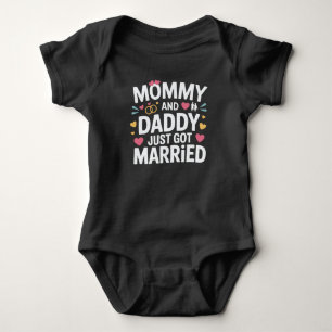 Cute Family Wedding Mummy and Daddy Just Married Baby Bodysuit