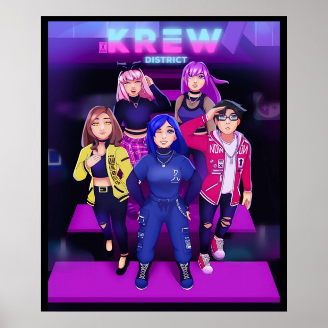 Cute Fanart Funneh and the Krew Kids Cartoon Distr Poster (Front)