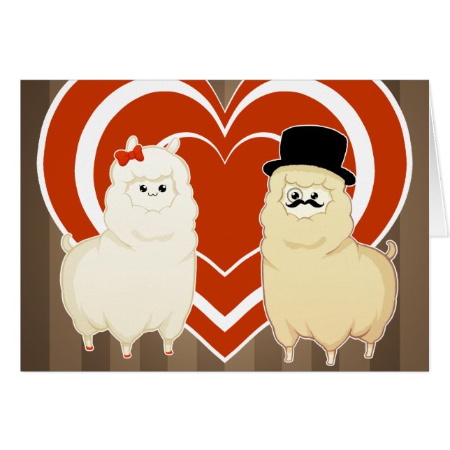 Cute Fancy Alpaca Couple (Front Horizontal)