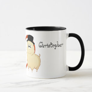 Cute Fancy Alpaca Couple with customisable names Mug
