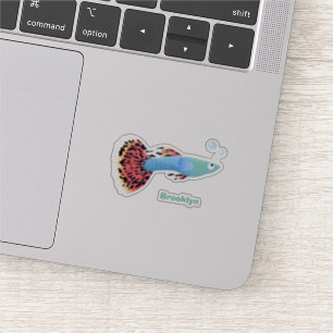 Cute fancy guppy tropical fish cartoon