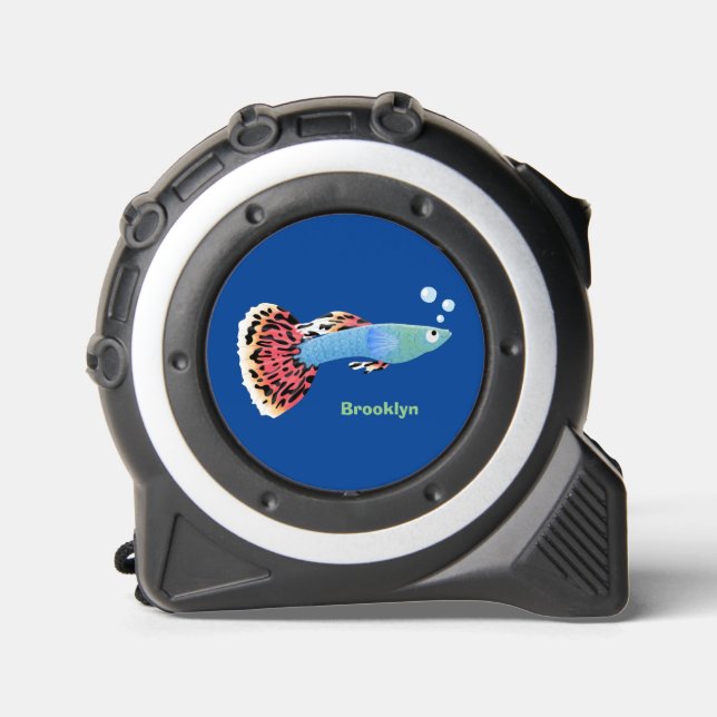 Cute fancy guppy tropical fish cartoon  1 (Front)