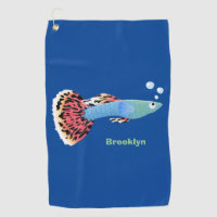 Cute fancy guppy tropical fish cartoon