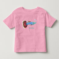 Cute fancy guppy tropical fish cartoon