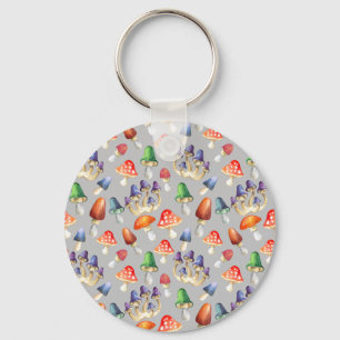 Cute fantastic mushrooms throw pillow beverage coa key ring