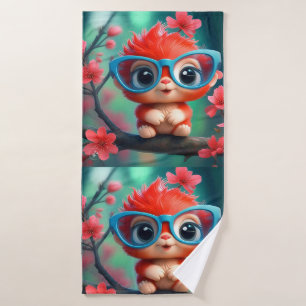 Cute Fantasy Animal Cartoon With Glasses-68807 Bath Towel