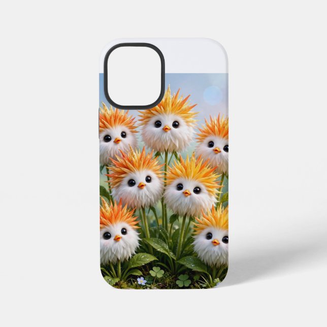 Cute Fantasy Chick Floral iPhone 12 Mini Case (Back)