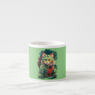 Cute Fantasy Colour Splash Cat Design Espresso Cup