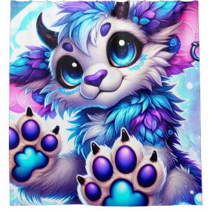 Cute Fantasy Creature Shower Curtain