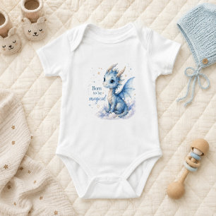 Cute Fantasy Dragon Born to Be Magical Baby Bodysuit