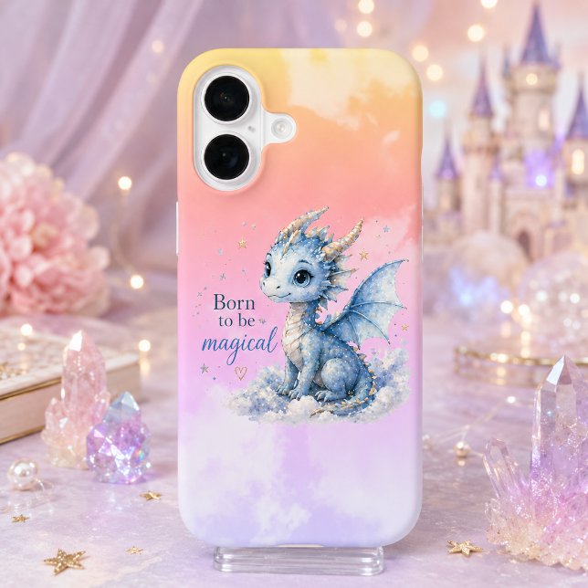 Cute Fantasy Dragon | Born to Be Magical iPhone 16 Case (Creator Uploaded)