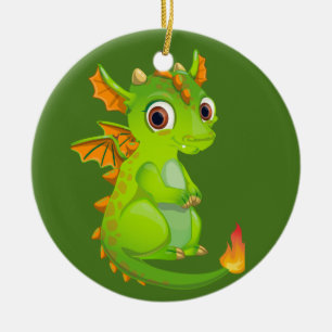 Cute Fantasy Dragon Ceramic Ornament