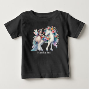 Cute fantasy fairy add name unicorn baby T-Shirt