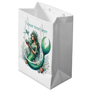 Cute fantasy mermaid customisable medium gift bag