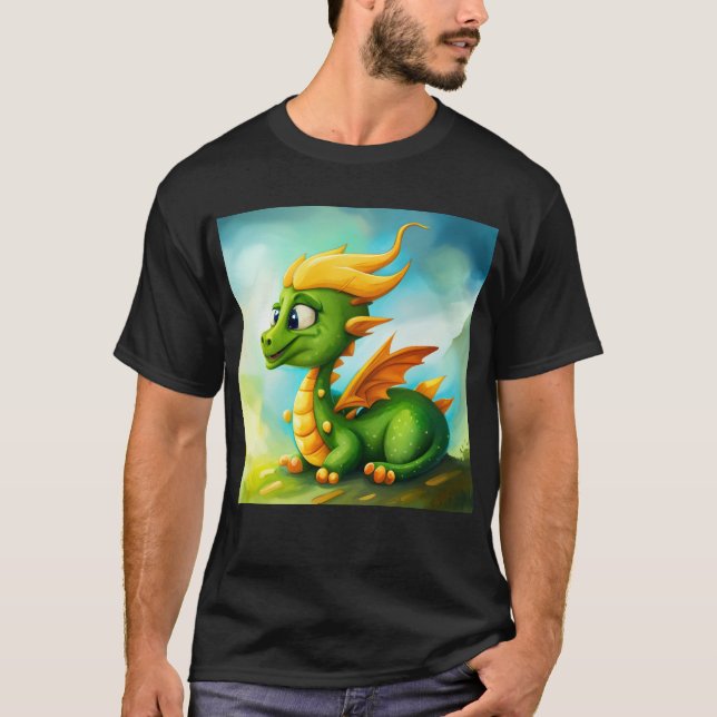 Cute fantasy mystic dragon T-Shirt (Front)