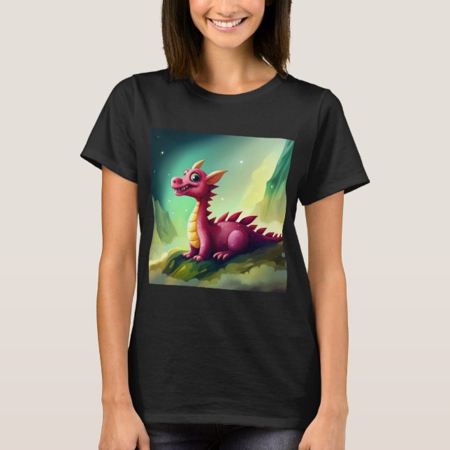 Cute fantasy mystic dragon T-Shirt (Front)