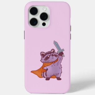 Cute Fantasy Racoon Warrior with Sword and Cape iPhone 15 Pro Max Case