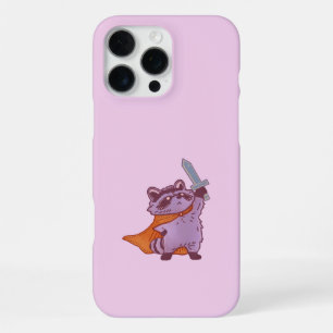 Cute Fantasy Racoon Warrior with Sword and Cape iPhone 16 Pro Max Case
