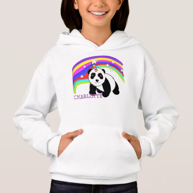 Cute Fantasy Rainbow Panda Unicorn Personalised (Front)