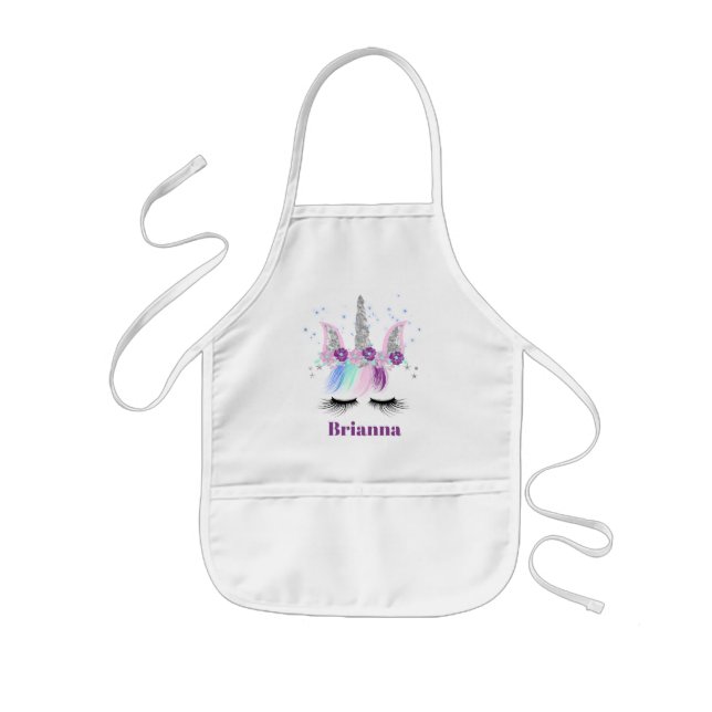 Cute Fantasy unicorn add name apron (Front)
