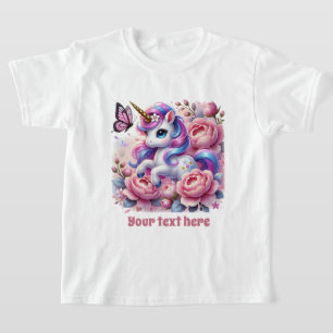 Cute fantasy unicorn girls customisable T-Shirt