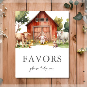 Cute Farm Animal Barn Favours Sign