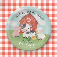 Cute Farm Animal Barnyard Kids Birthday
