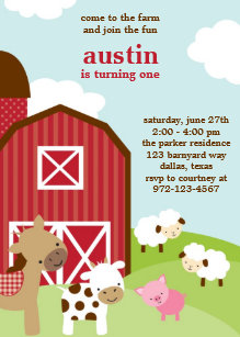 farm animal birthday invitations zazzle com au