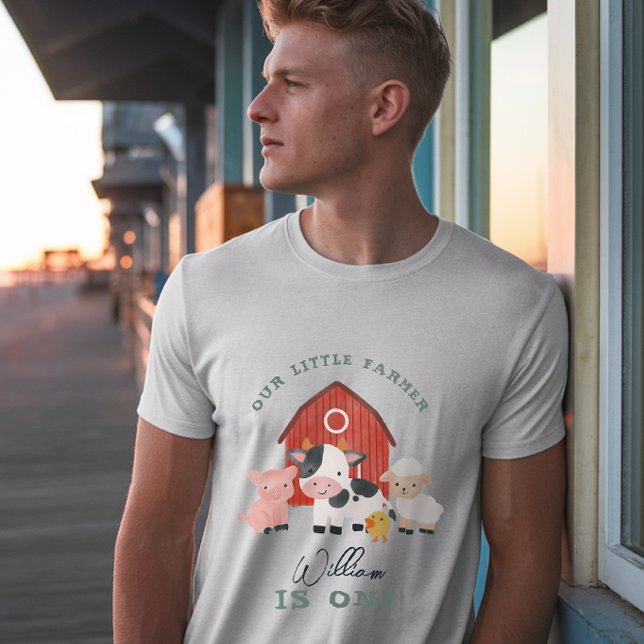 Cute Farm Animal Kids Birthday Parent Dad T-Shirt (Creator Uploaded)