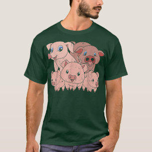 Cute Farm Animal Lover Farmer Piglets Farming Pig T-Shirt