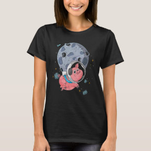 Cute Farm Animal Moon Landing Outer Space Astronau T-Shirt