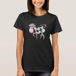 Cute Farm Animal  Pink Bubblegum Cow T-Shirt