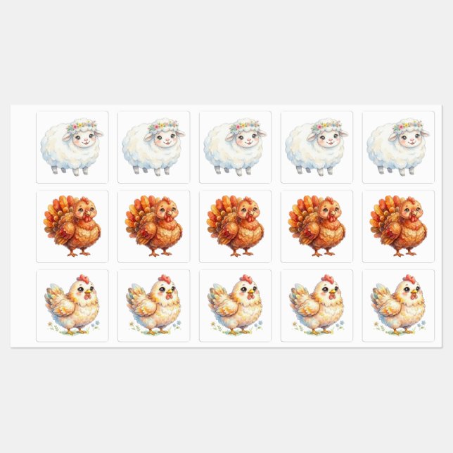 Cute Farm Animals (Sheet)