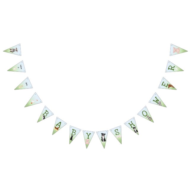 Cute farm animals baby shower bunting  (All)