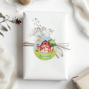 Cute Farm Animals Baby Shower Thank You Classic Round Sticker