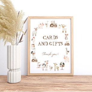 Cute Farm Animals Barnyard Cards and Gifts Poster