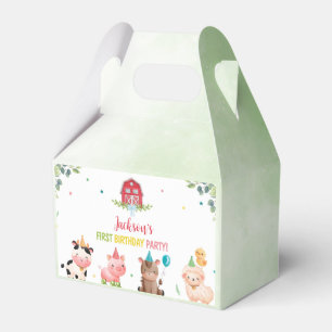 Cute Farm Animals Birthday Favour Box