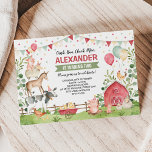 Cute Farm Animals Birthday Party Barnyard Bash Invitation<br><div class="desc">Help celebrate your little one's birthday party with this cheerful barnyard themed invitation. The design features cute farm animals,  watercolor greenery,  festive balloons,  bunting and confetti. If you wish change the fonts,  font colours or re-arrange the text placement,  simply click the "Customise Further" button.</div>