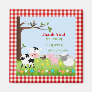 Cute Farm Animals Birthday Party Magnet