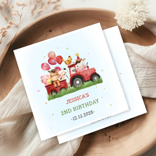 Cute Farm Animals Birthday Party Napkin
