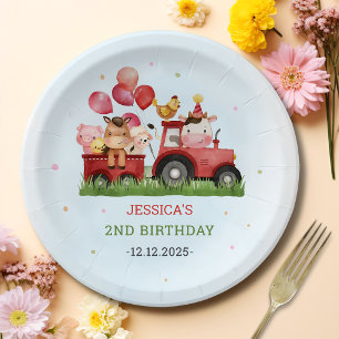 Cute Farm Animals Birthday Party Paper Plate